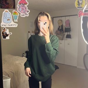 Dark green Fleece Factory crew neck
